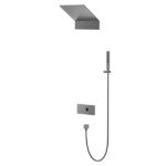 Jasupi J-Inbox Concealed Series Square Shape designed 2 function solid brass thermostatic wall mounted concelad shower set with large size control board