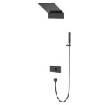 Jasupi J-Inbox Concealed Series Square Shape designed 2 function solid brass thermostatic wall mounted concelad shower set with large size control board