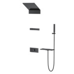 Square Shape designed 4 function solid brass thermostatic wall mounted concelad shower set with large size control board