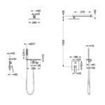 Jasupi J-Inbox Concealed Series Square Shape designed 2 function solid brass thermostatic wall mounted concelad shower set with large size control board