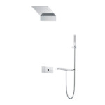 Square Shape designed 3 function solid brass thermostatic wall mounted concelad shower set with large size control board