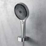 Round Shape designed 3 function solid brass thermostatic wall mounted concelad shower set with large size control board and angle adjustable top shower